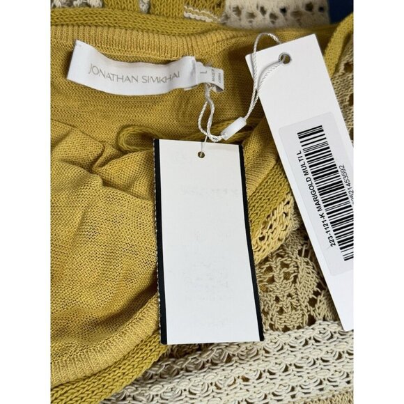 Jonathan Simkhai L Midi Dress Wrap Macrame Crochet Yellow Halter Designer Boho - Picture 8 of 8